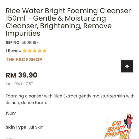 The Face Shop Rice Water Bright Foaming Cleanser - Picture 2 of 9